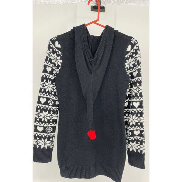 NOBO Black Women's Christmas Hoodie Sweater Santa’s Favorite -‎ Size S/CH 3-5 - Picture 3 of 6